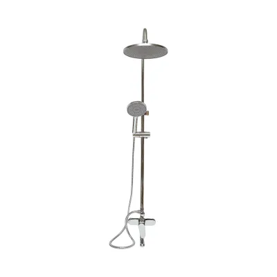 Set doccia multifunzionale da parete con doccetta a mano, bocca per vasca, soffione rotondo, cartuccia in ceramica, finitura cromo lucido. - immagine 4