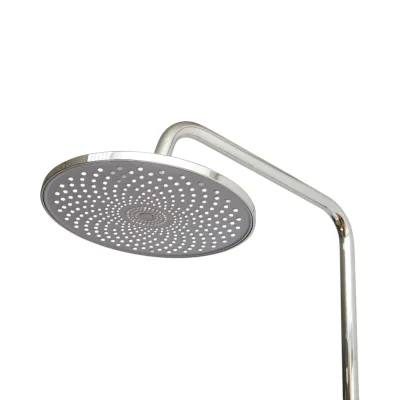 Set doccia multifunzionale da parete con doccetta a mano, bocca per vasca, soffione rotondo, cartuccia in ceramica, finitura cromo lucido. - immagine 5