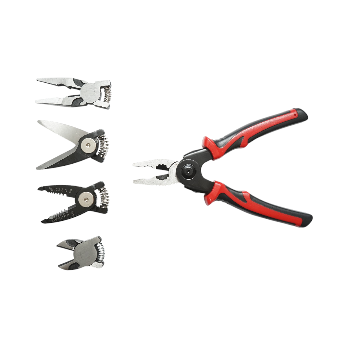Set multifunzionale 5 in 1 con forbici, pinze brevettate per tagliare, crimpare, spelare cavi - immagine 2