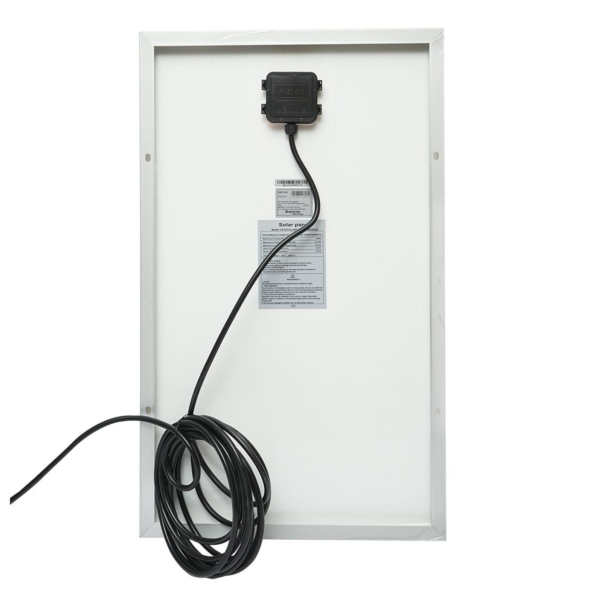 Set Pannello Solare 50W Regolatore Fotovoltaico Monocristallino 10A 2xUSB 12/24V 4 Lampadine LED 9W - immagine 2