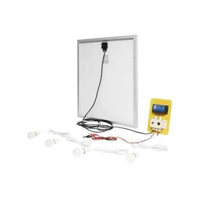 Set pannello solare 75W fotovoltaico monocristallino 790x690x75mm 12-24V 4 lampadine LED 9W B - immagine 4