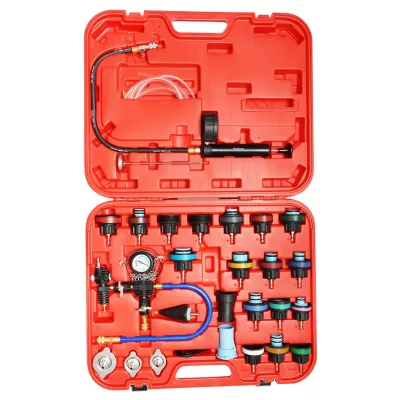 Set per testare la pressione del radiatore e del sistema di raffreddamento – 28 pezzi Breckner Germany - immagine 3