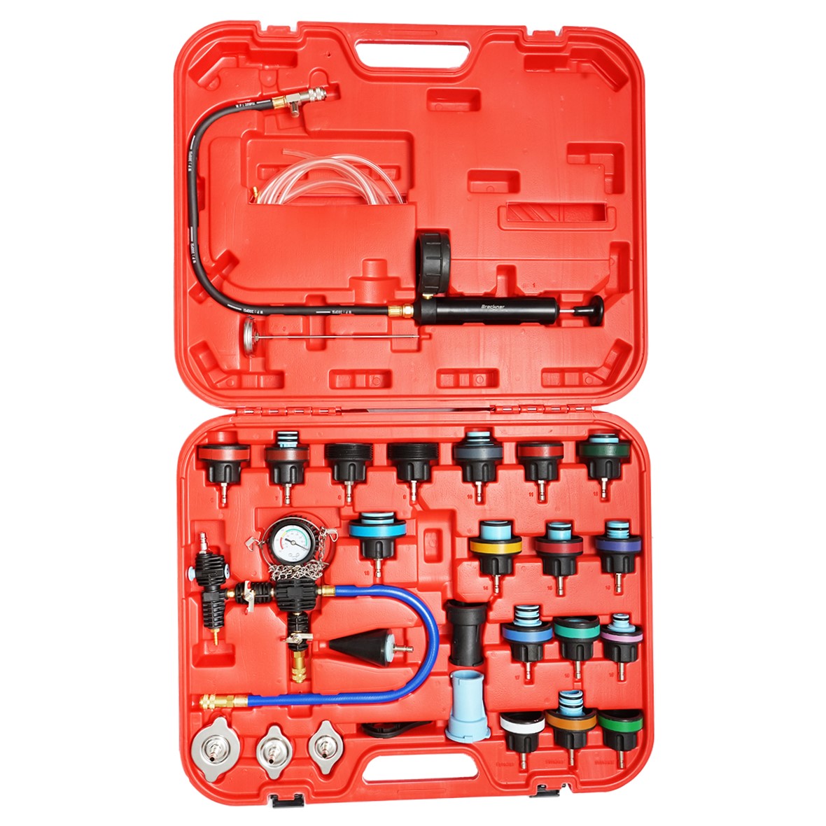 Set per testare la pressione del radiatore e del sistema di raffreddamento – 28 pezzi Breckner Germany - immagine 3