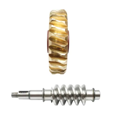 Set pignone in bronzo con vite senza fine per verricello di trattore forestale. - immagine 3