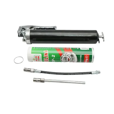 Set Pistola e Cartuccia, Ingrassatore Manuale Pistola per Grasso, Grasso Universale Pistola per ingrassare con manico + tubo di grasso