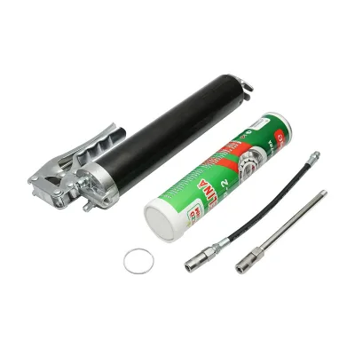 Set Pistola e Cartuccia, Ingrassatore Manuale Pistola per Grasso, Grasso Universale Pistola per ingrassare con manico + tubo di grasso - immagine 2