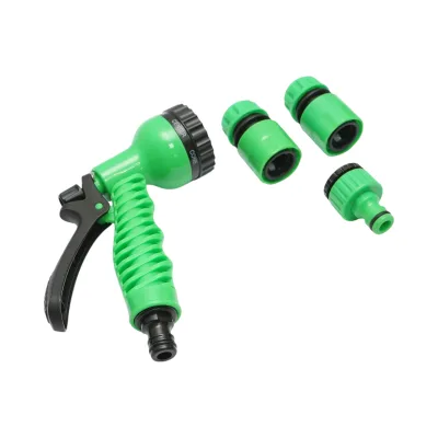 Set pistola per irrigazione regolabile con 7 modalità, 2 connettori 1/2 e adattatore 1/2-3/4 per tubo da giardino - immagine 2