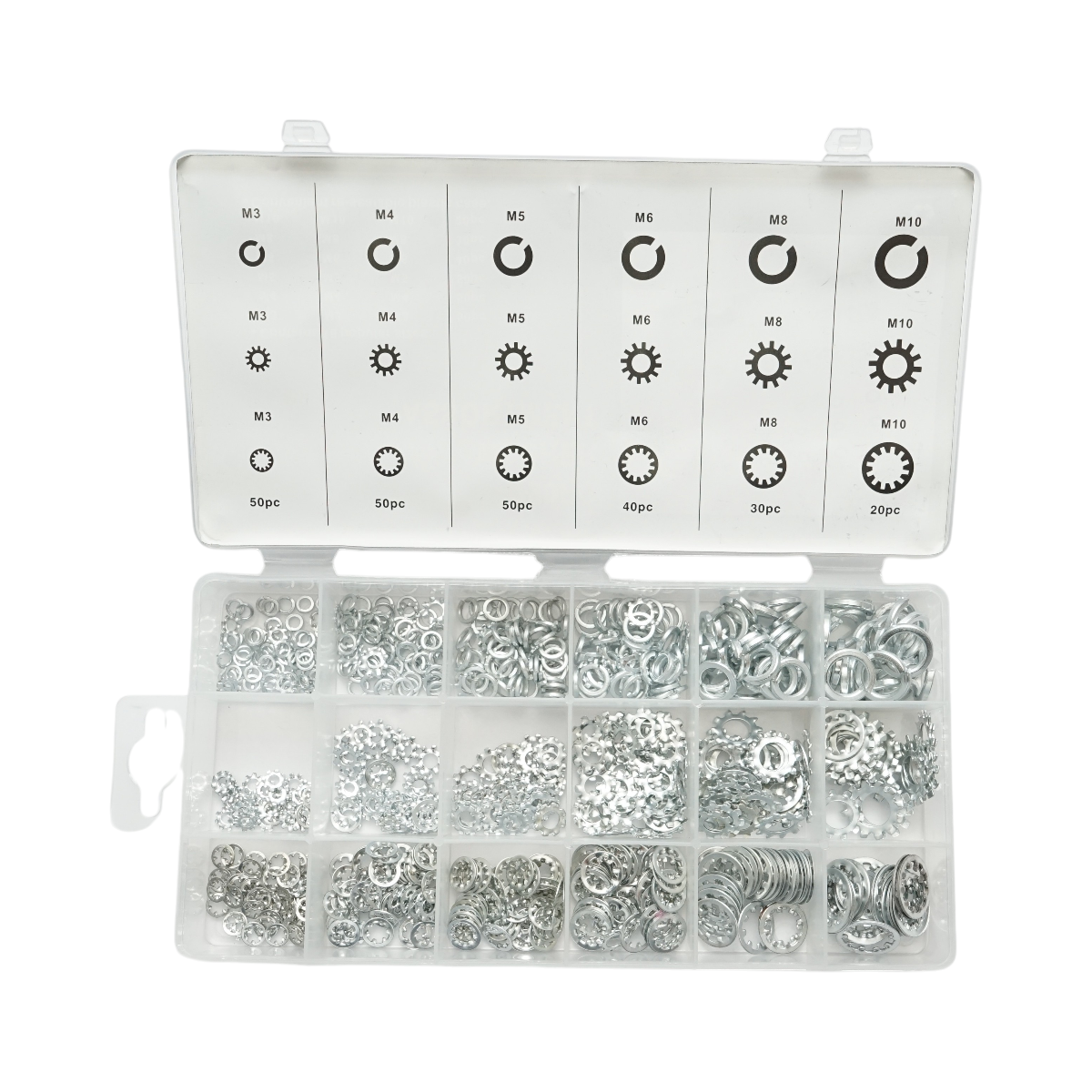 Set rondelle Grover e dentate interne/esterne – 720 pezzi - immagine 2