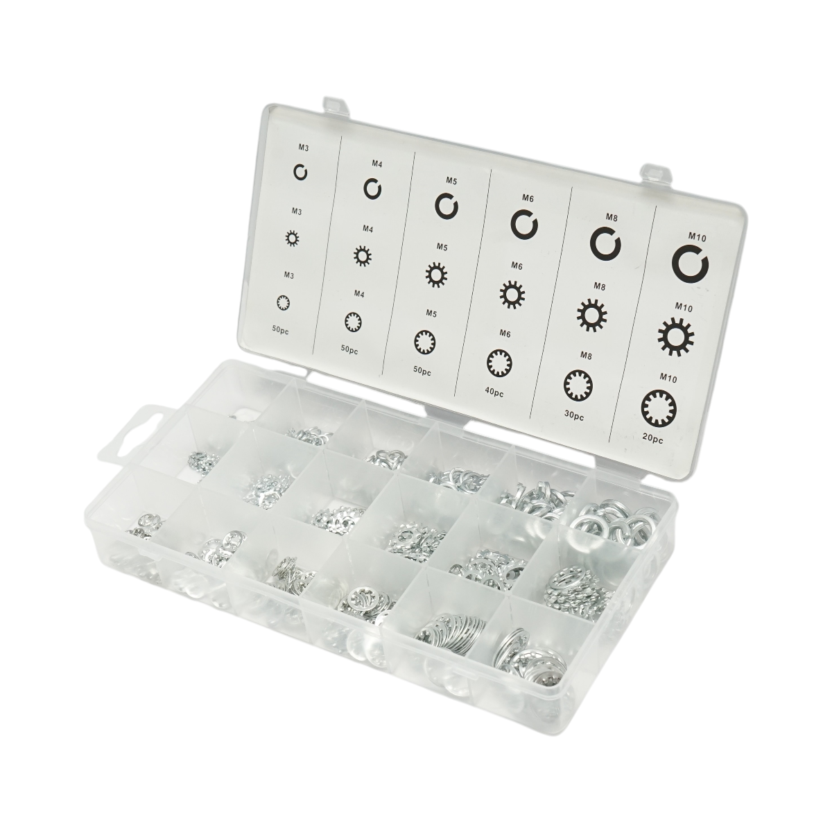 Set rondelle Grover e dentate interne/esterne – 720 pezzi - immagine 4