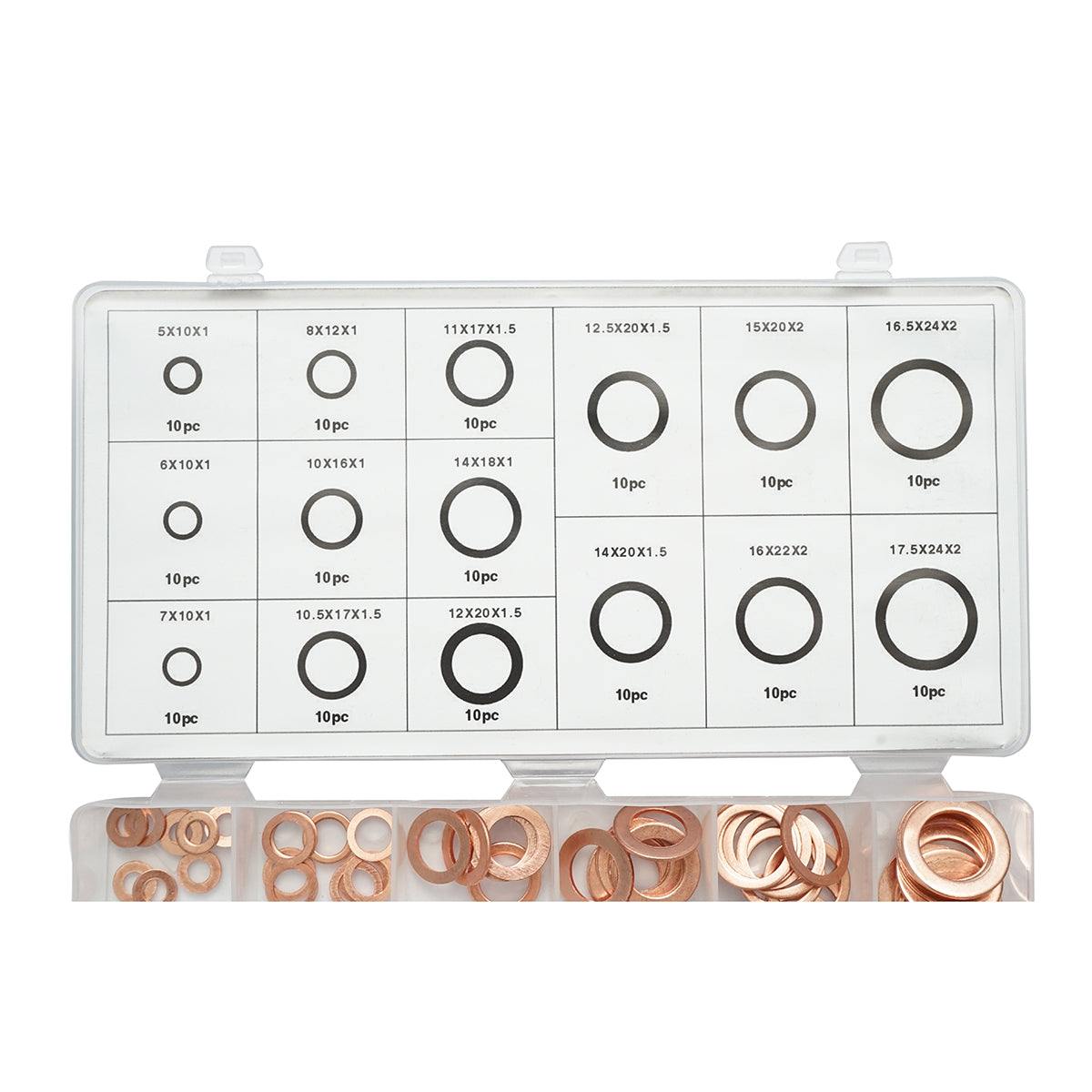 Set rondelle in rame 5–17,5 mm, 150 pezzi - immagine 4