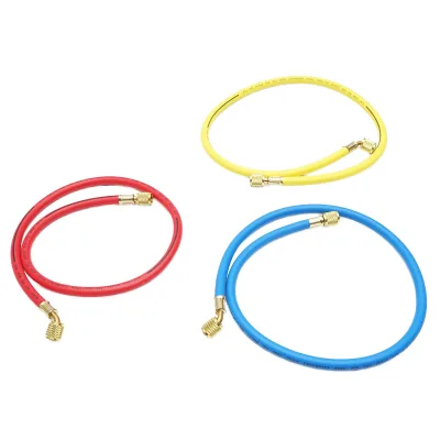 Set tubi 90 cm 3 colori per ricarica freon R12, R22, R134a, 404, 502 - immagine 2