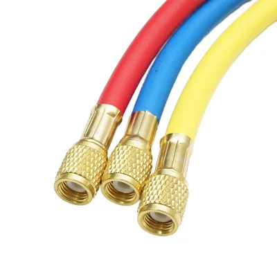 Set tubi 90 cm 3 colori per ricarica freon R12, R22, R134a, 404, 502 - immagine 3