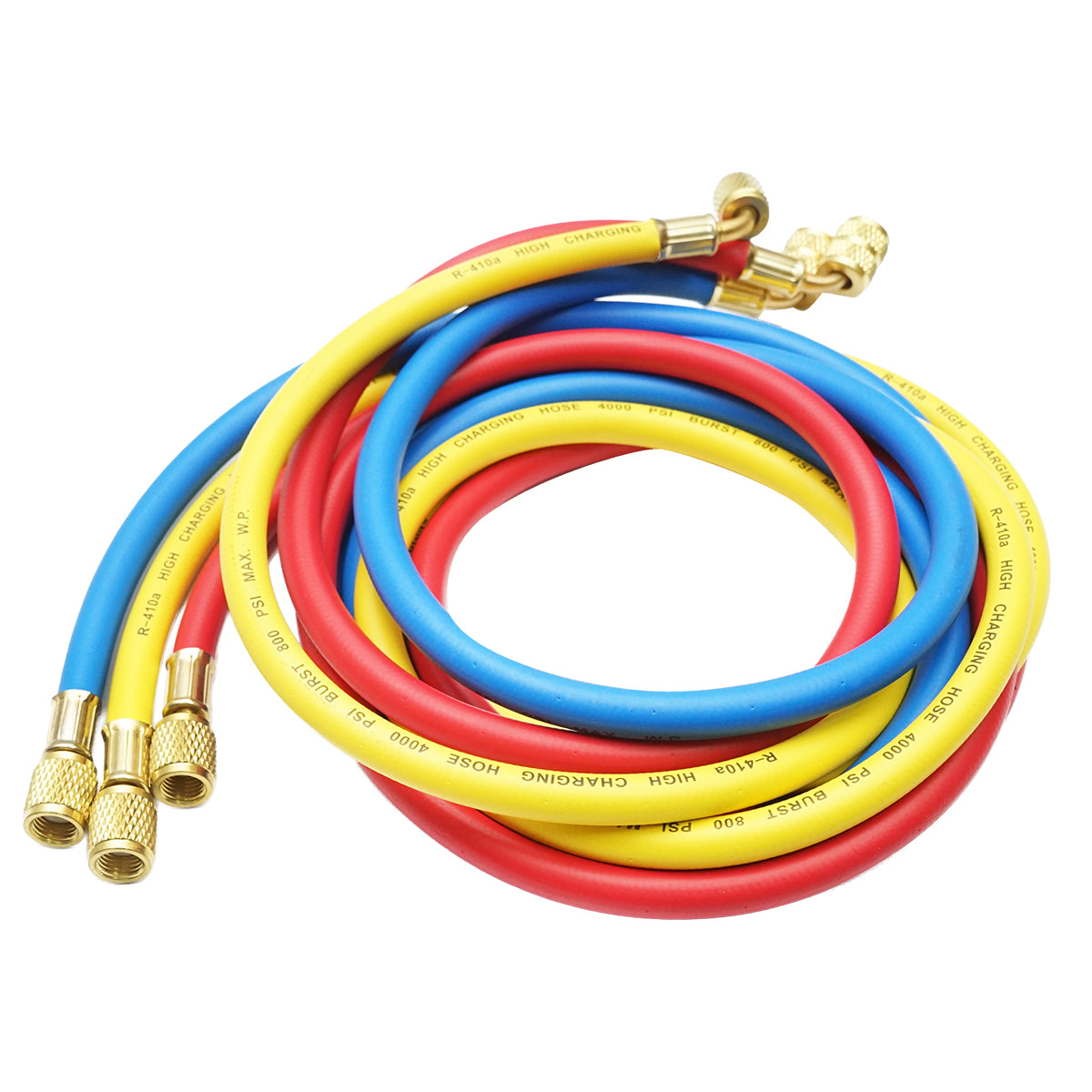 Set tubi flessibili 180 cm 3 colori per carica freon R-410a
