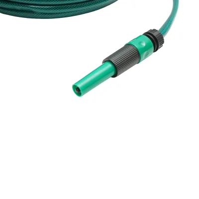 Set tubo da giardino in PVC intrecciato 1/2 pollice – 20 m, con ugello spruzzatore regolabile, connettori e adattatore rubinetto 3/4–1/2 pollice – Breckner Germany - immagine 6