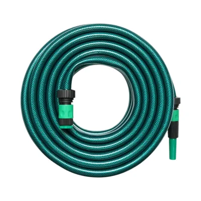 Set tubo da giardino in PVC intrecciato 3/4 pollice – 20 m, con ugello spruzzatore regolabile, connettori e adattatore rubinetto 3/4 pollice – Breckner Germany - immagine 4