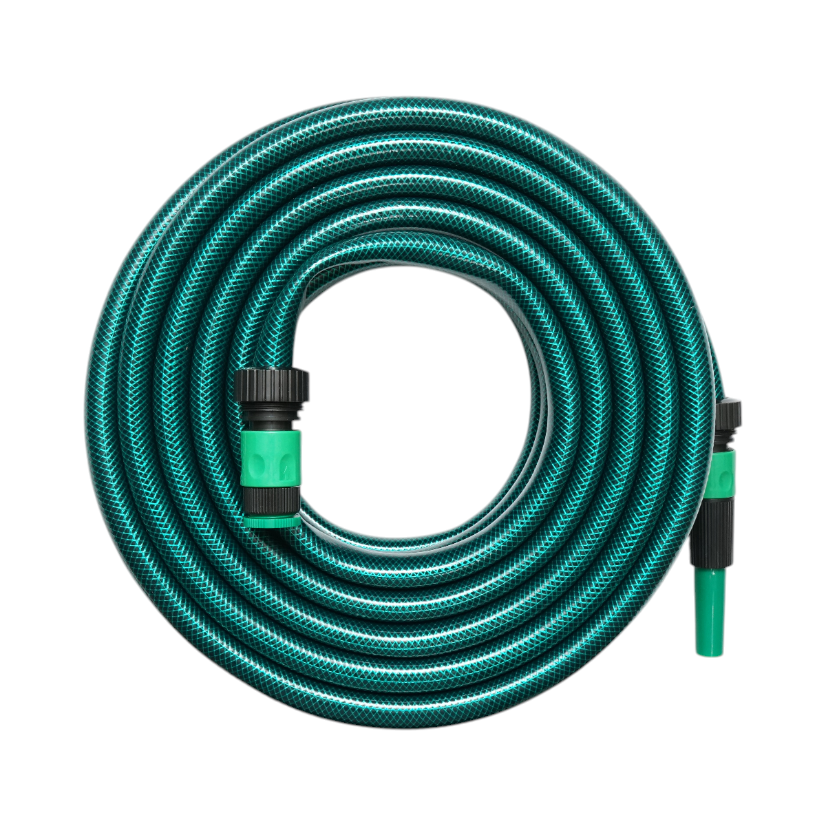 Set tubo da giardino in PVC intrecciato 3/4 pollice – 20 m, con ugello spruzzatore regolabile, connettori e adattatore rubinetto 3/4 pollice – Breckner Germany - immagine 4