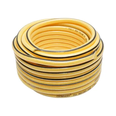 Set tubo da giardino in PVC intrecciato da 1/2, rotolo da 22,5 m con ugello spruzzatore, set di connettori Crownman e adattatore - immagine 2