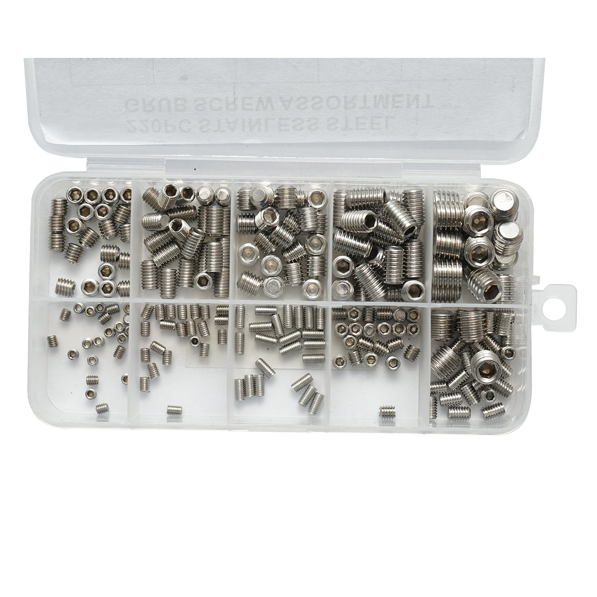 Set viti filettati senza testa con esagono incassato M3–M8, 220 pezzi - immagine 4