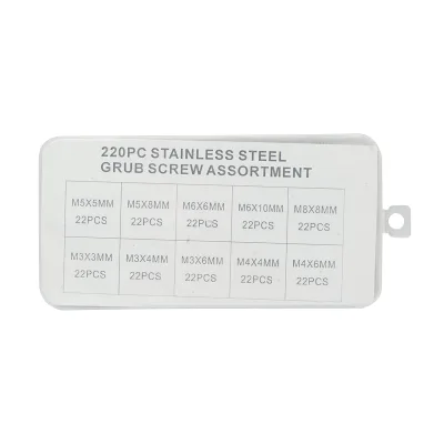 Set viti filettati senza testa con esagono incassato M3–M8, 220 pezzi - immagine 3