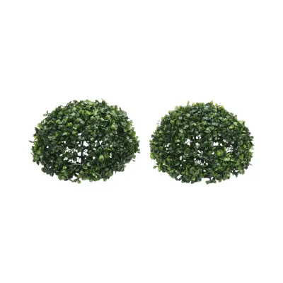 Sfera decorativa artificiale verde con foglie 20 cm - immagine 2