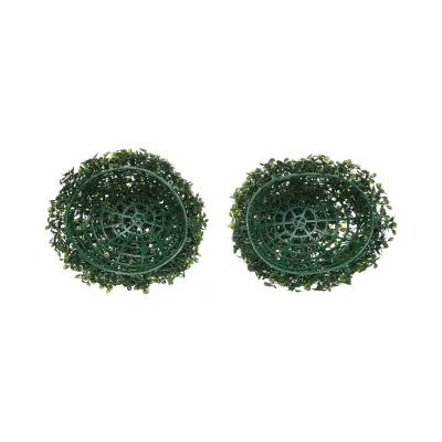 Sfera decorativa artificiale verde con foglie 20 cm - immagine 4