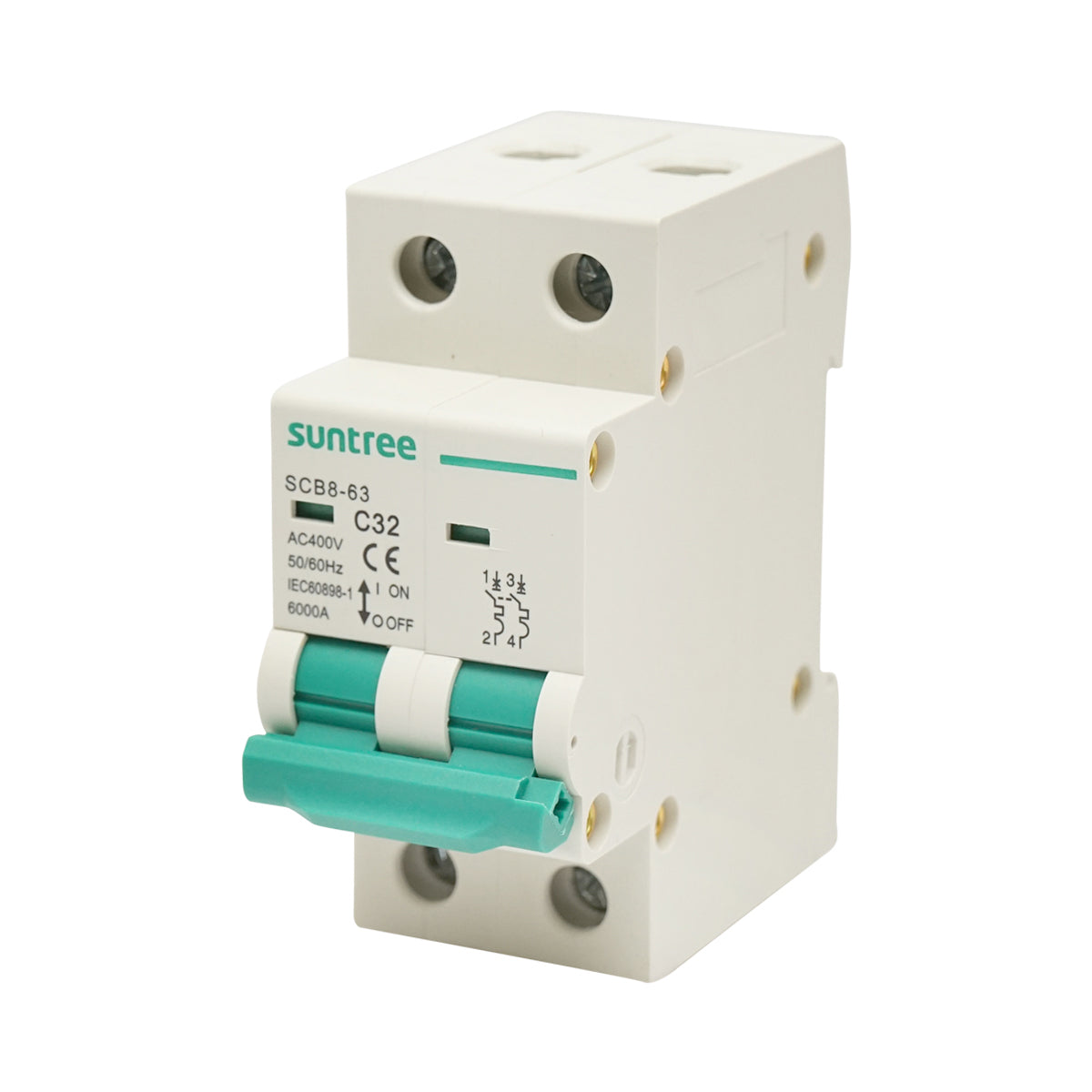 Sicurezza automatica tipo interruttore 2P, 32A 400VAC Suntree - immagine 2