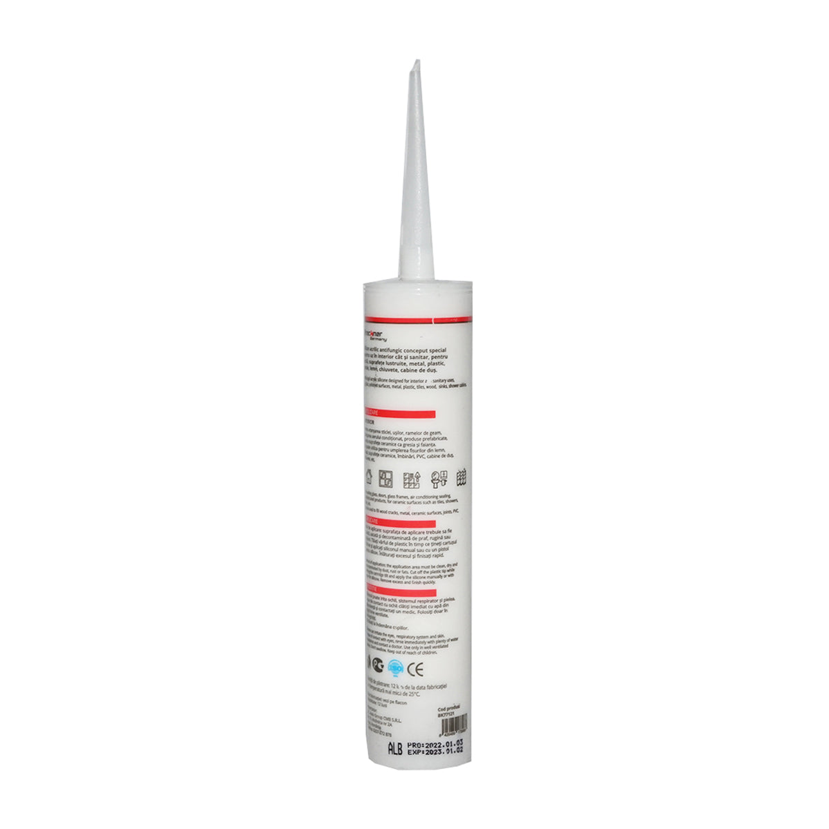 Silicone acrilico bianco per interni/esterni 300ml Breckner Germany - immagine 2