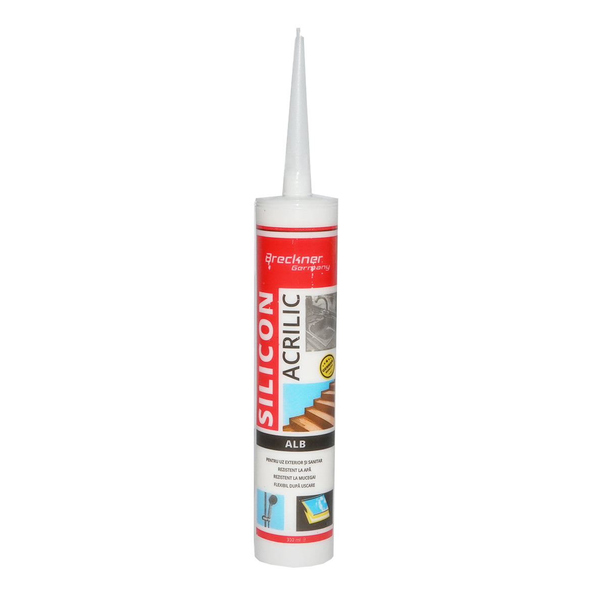 Silicone acrilico bianco per interni/esterni 300ml Breckner Germany