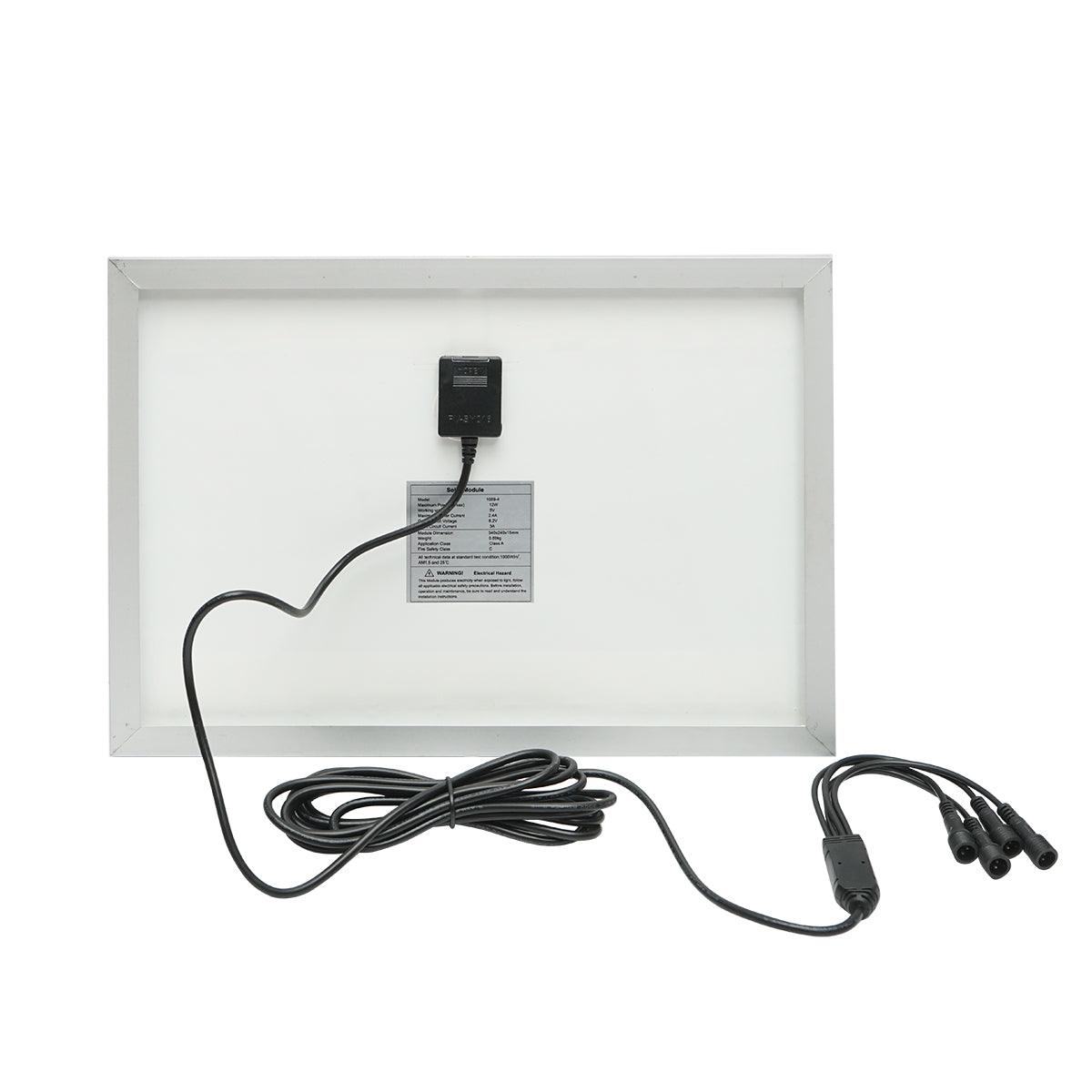 Sistema di illuminazione con lampadine 4x16 LED, pannello solare 5V/10W e telecomando - immagine 6