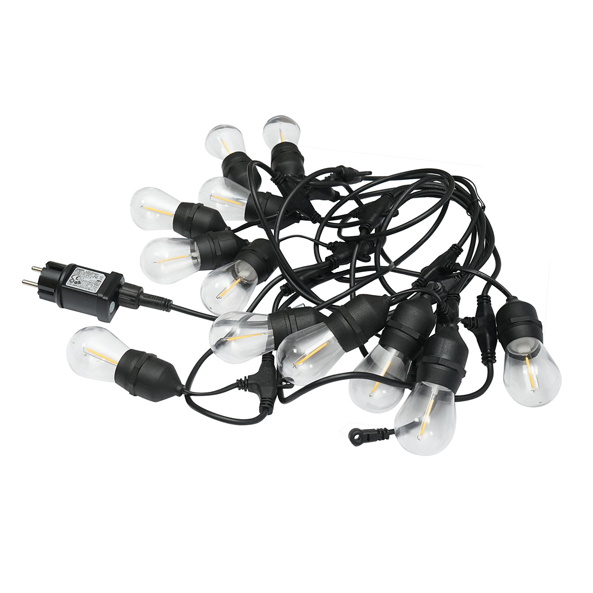 Sistema di illuminazione da esterno a LED 12 prese E27, cavo da 6 m, 220 V IP44 - immagine 4
