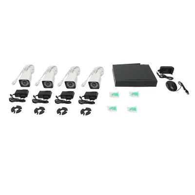Sistema di videosorveglianza con 4 telecamere FHD da 3 MP, Wi-Fi P2P, PTZ rotante a 360° con sensore di movimento, allarme, visione notturna e applicazione XMeye.