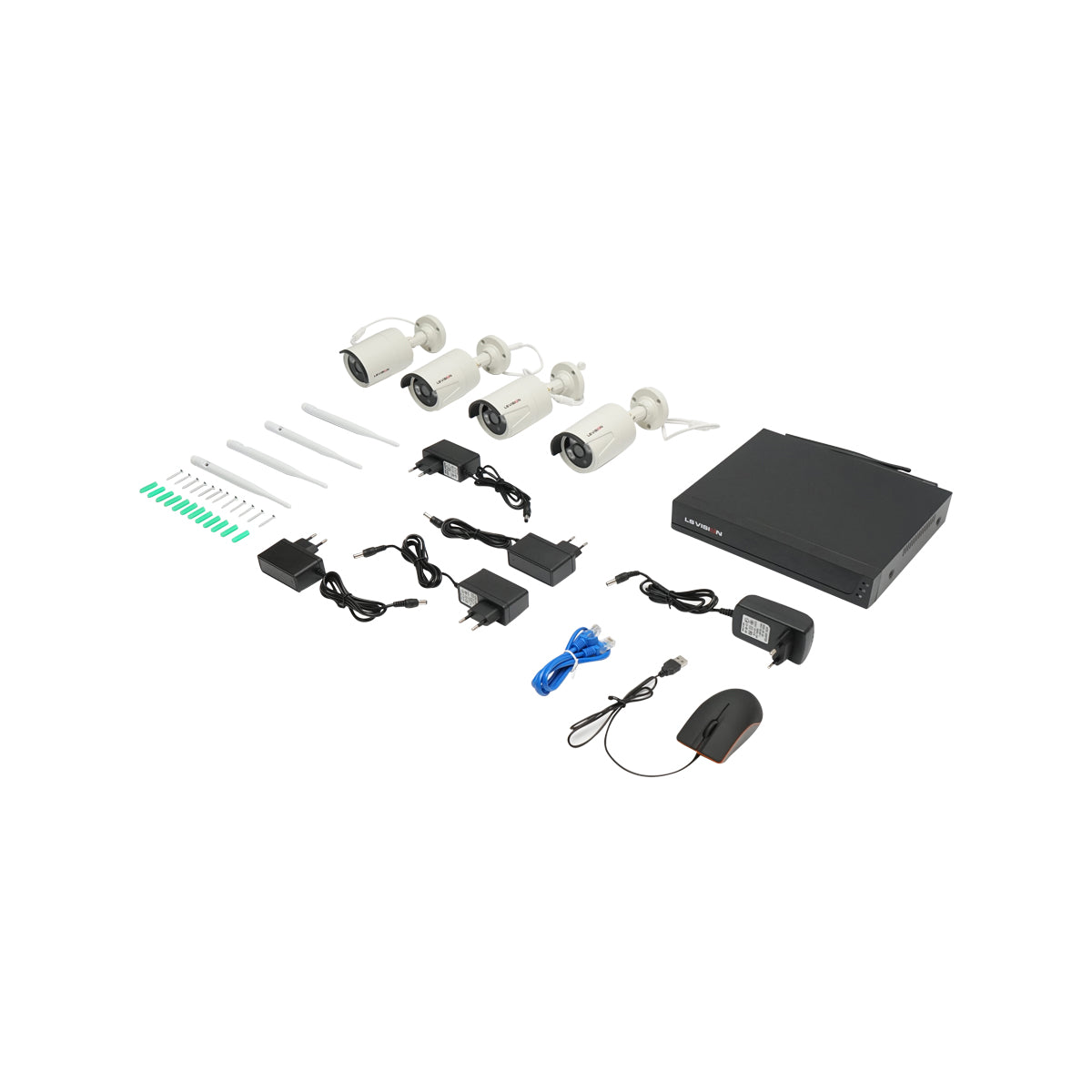 Sistema di videosorveglianza TVCC 4 telecamere con sensore di movimento WIFI, 2.4G, HD Ls Vision - immagine 6