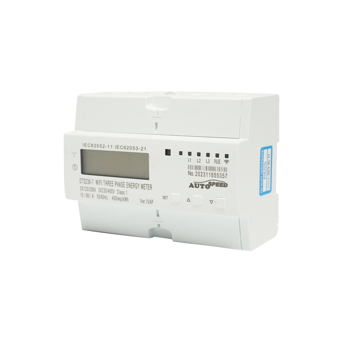 Smart Meter trifase 380V, 80A, DTS238-7 WIFI compatibile con Tuya, Smart Life, contatore intelligente di energia e potenza elettrica - immagine 2