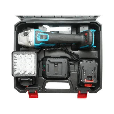 Smerigliatrice angolare con batteria agli ioni di litio da 18 V, 4 Ah, disco da 125 mm, motore brushless e faretto a LED inclusi. Breckner Germany - immagine 4