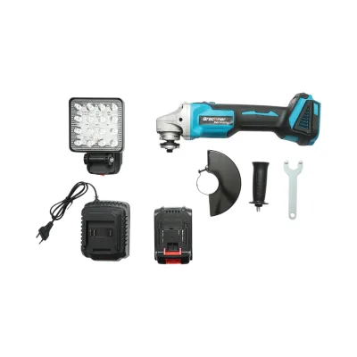 Smerigliatrice angolare con batteria agli ioni di litio da 18 V, 4 Ah, disco da 125 mm, motore brushless e faretto a LED inclusi. Breckner Germany - immagine 5