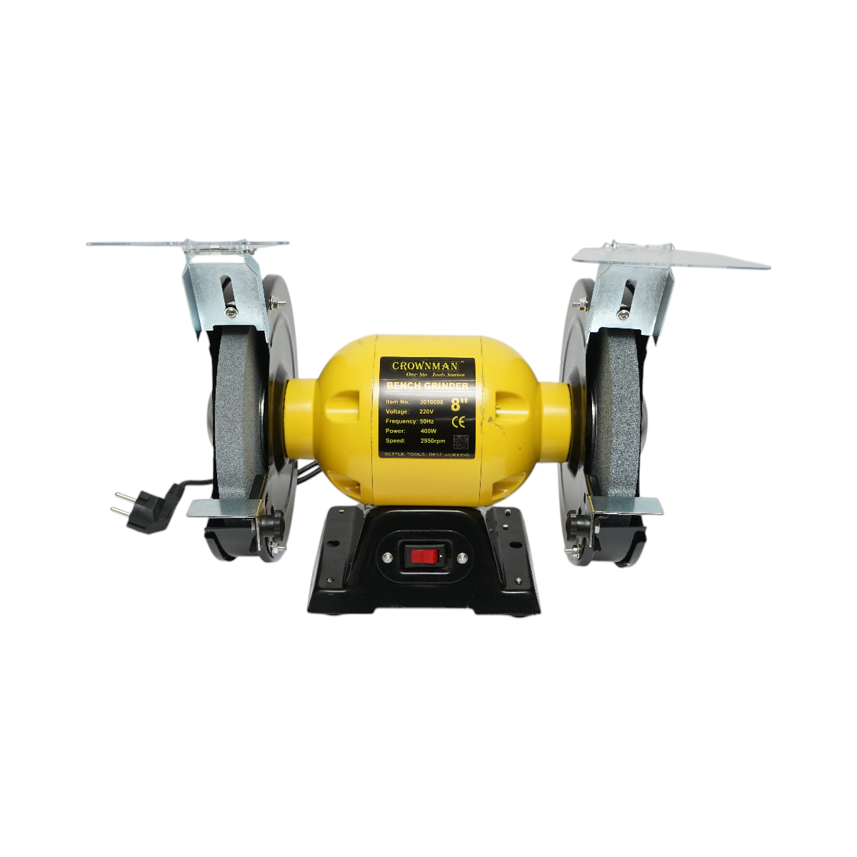 Smerigliatrice da banco 400W, disco abrasivo 220V 200x20x16mm, velocità di rotazione 2950rpm Crownman - immagine 3