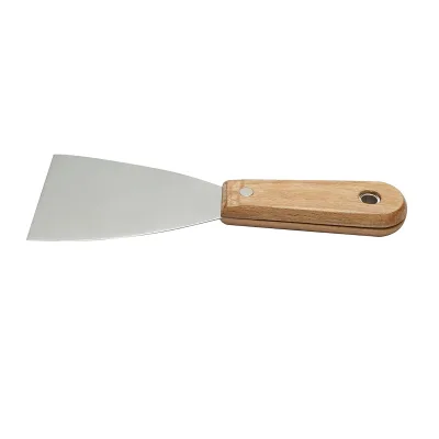 Spatola in acciaio inox, 75mm, con manico in legno, Crownman - immagine 2