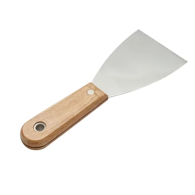Spatola in acciaio inox, 75mm, con manico in legno, Crownman - immagine 3
