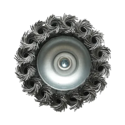 Spazzola a tazza in filo metallico ritorto da 75 mm, albero da 6 mm, velocità massima 4500 giri/min. Breckner Germany - immagine 4