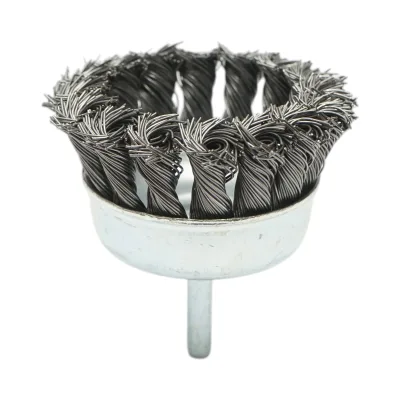 Spazzola a tazza in filo metallico ritorto da 75 mm, albero da 6 mm, velocità massima 4500 giri/min. Breckner Germany - immagine 3