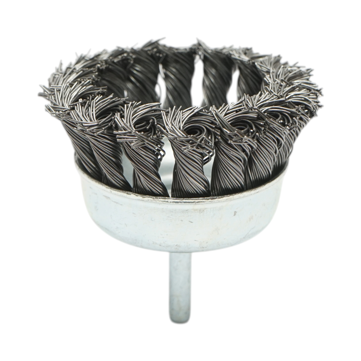Spazzola a tazza in filo metallico ritorto da 75 mm, albero da 6 mm, velocità massima 4500 giri/min. Breckner Germany - immagine 3