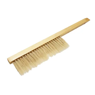Spazzola apicola a doppia fila con setole di crine di cavallo e manico in legno (410x80 mm) - immagine 2