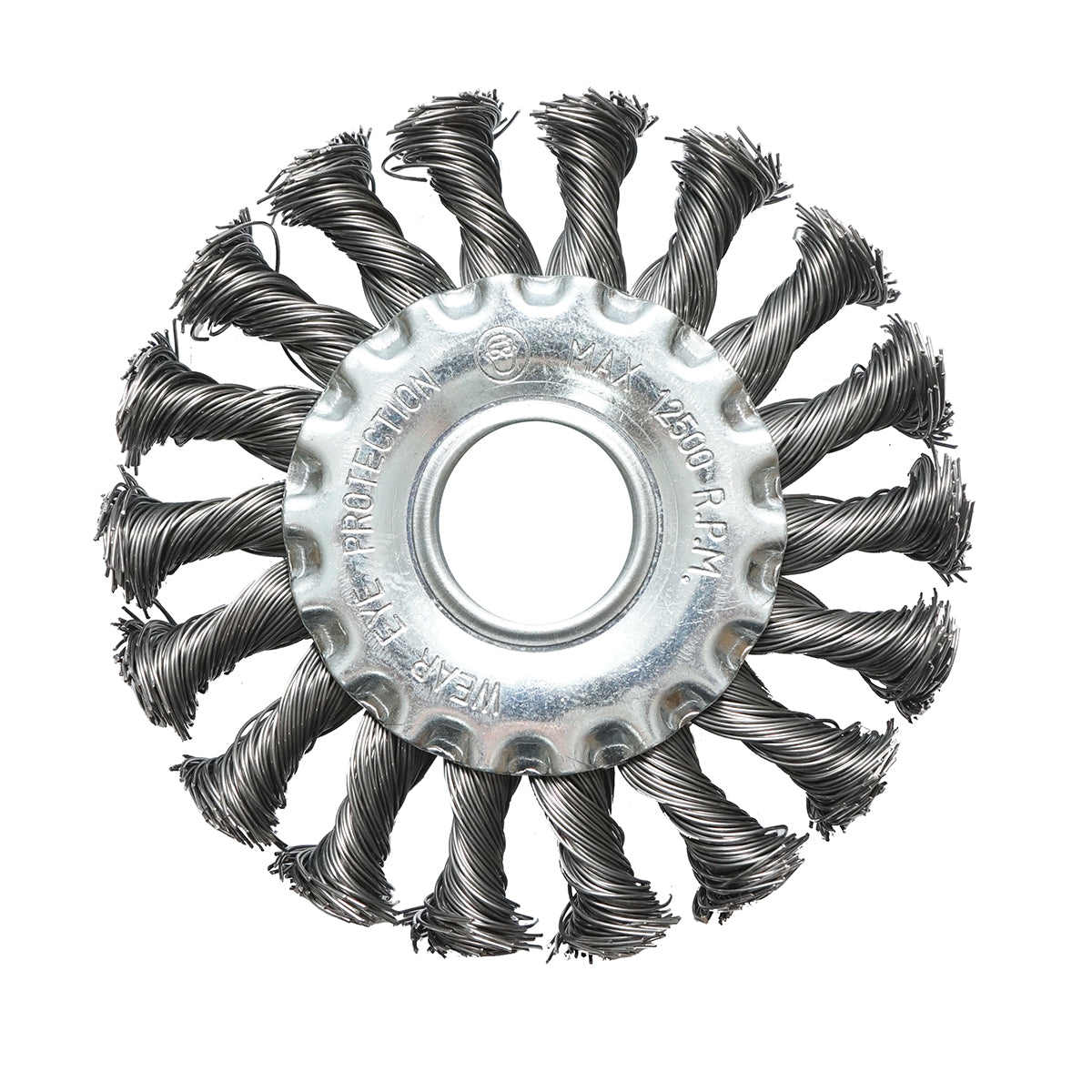 Spazzola circolare in filo d'acciaio intrecciato, 100 mm, diametro interno 22.23 mm, per sbavatura di ferro e ottone, rimozione di vernice e depositi metallici, Crownman