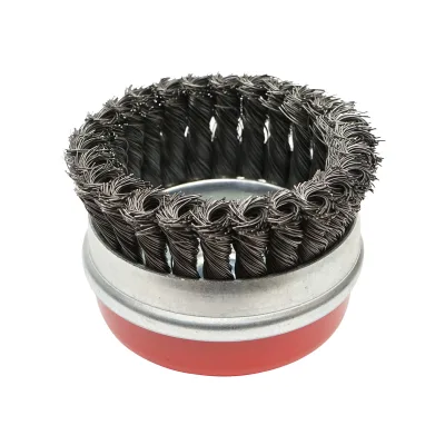 Spazzola metallica con filo intrecciato, tipo a tazza, 100 mm, M14 Breckner Germany - immagine 2