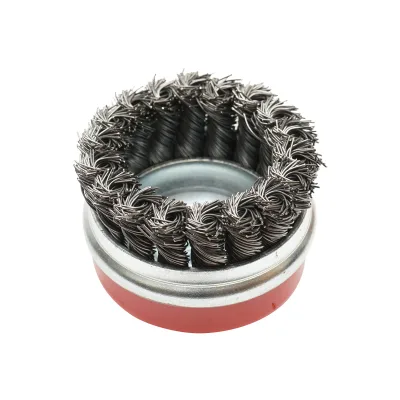 Spazzola metallica con filo intrecciato, tipo a tazza, 65 mm, M14 Breckner Germany - immagine 4