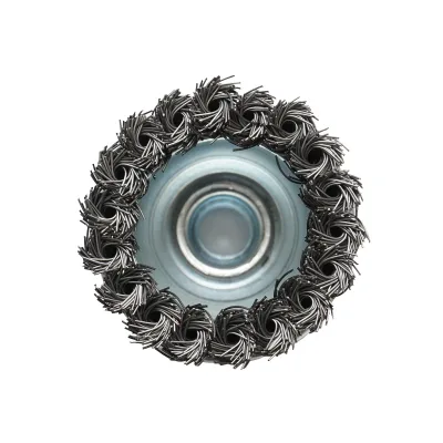 Spazzola metallica con filo intrecciato, tipo a tazza, 65 mm, M14 Breckner Germany - immagine 3