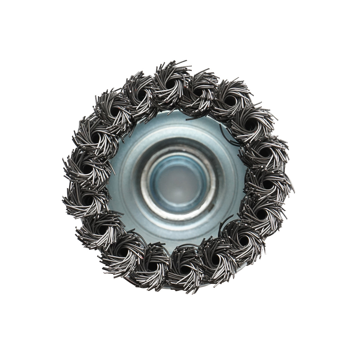 Spazzola metallica con filo intrecciato, tipo a tazza, 65 mm, M14 Breckner Germany - immagine 3