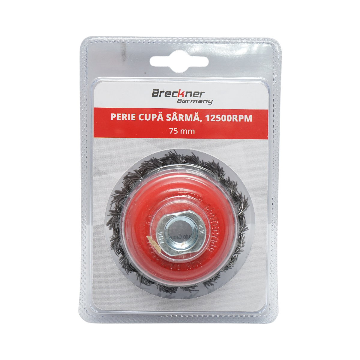 Spazzola metallica con filo intrecciato, tipo a tazza, 75 mm, M14 Breckner Germany - immagine 3