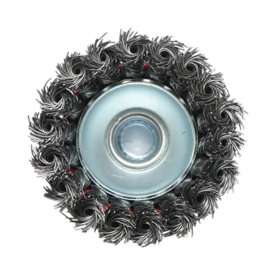 Spazzola metallica con filo intrecciato, tipo a tazza, 75 mm, M14 Breckner Germany - immagine 4