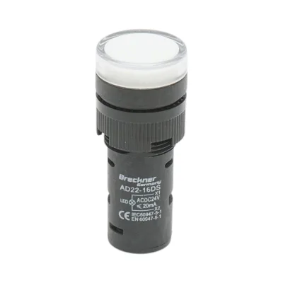 Spia luminosa LED bianca 24V AC/DC 16mm Breckner Germany